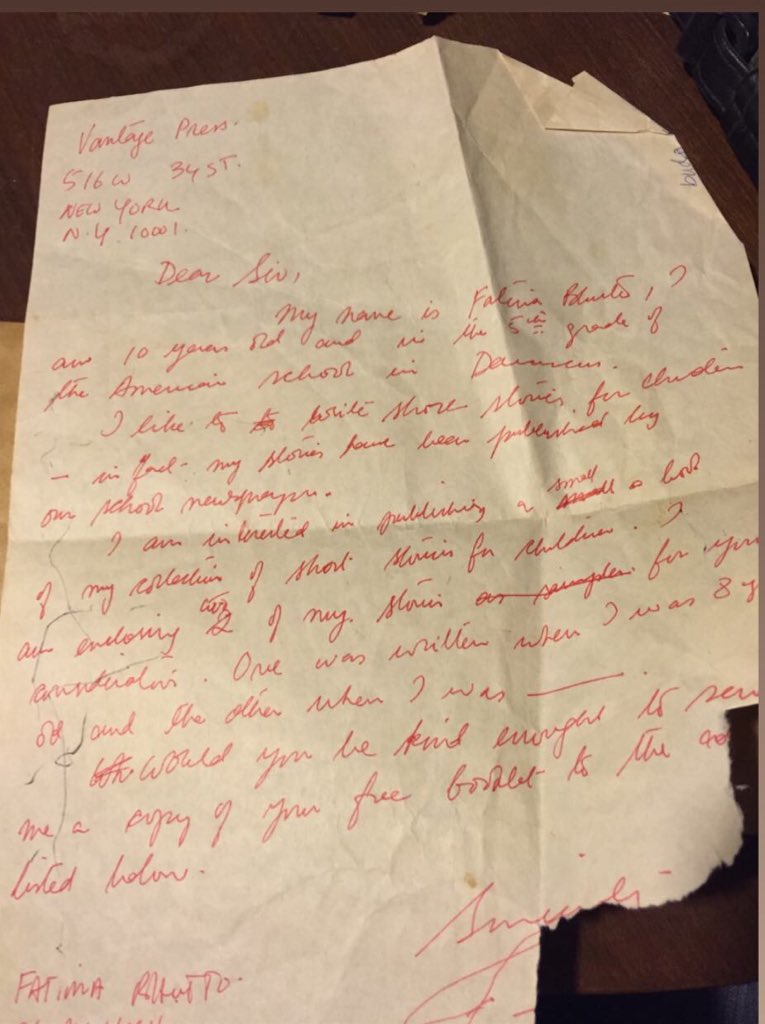 fbhutto's tweet photo. This is the letter I shared at #LLF2019 @lhrlitfest. My father wrote it for me when I was 10 years old and wanted to be a writer but didn’t know how. https://t.co/qUjTFjOots