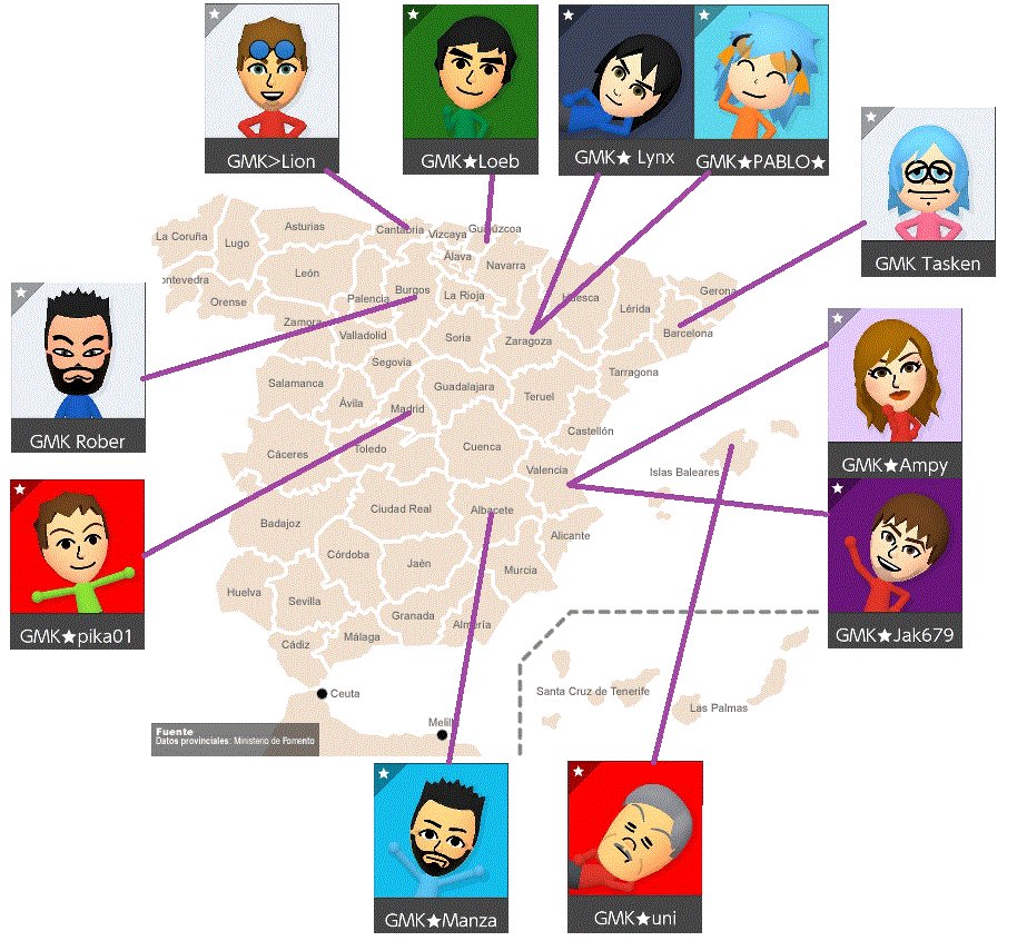 HGentuza's tweet image. Mapa provincial de los miembros de GMK