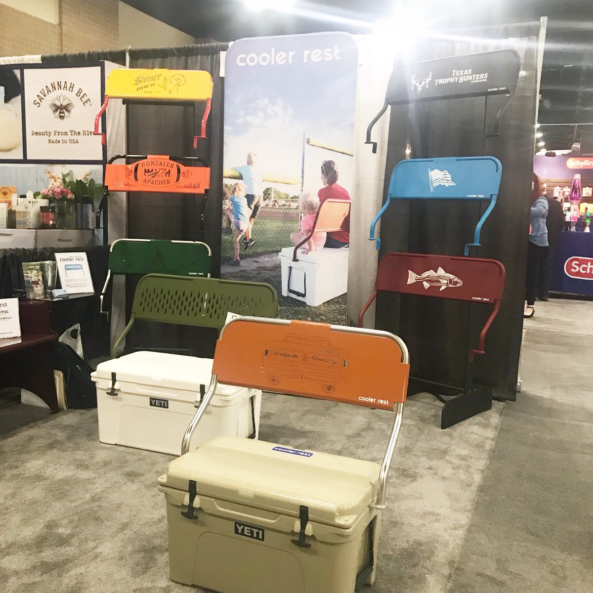 CoolerRest's tweet photo. We’re hanging out at the 2019 @CAMEXShow showing off #CoolerRest to the the masses! Come by and see us if you’re here! You can also enter to win a FREE Custom Cooler Rest! Booth #3106 #CAMEX https://t.co/a2biiF1NoB