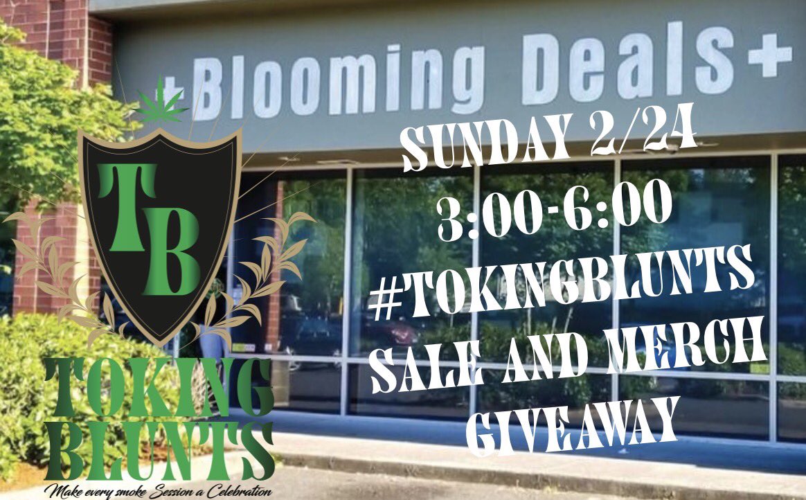 TokingBloint's tweet photo. Come say HIGH, #tokingblunts will be in Blooming Deals @cannabis.nation.inc Beaverton #tokingblunts #tokingblunt #tokingbloint #thetokeshops #tokingfarms #bestprerolls #blunts #preroll #bestpreroll #blunt #prerolls #westcoastweed #oregonweed #portlandweed #pdxweed #potland https://t.co/S3WaqMQiiX