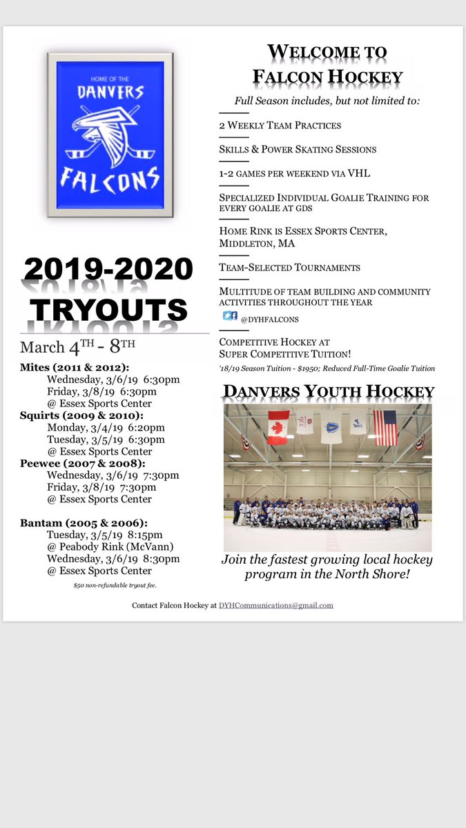 Danvers Youth Hockey (@dyhfalcons) on Twitter photo 