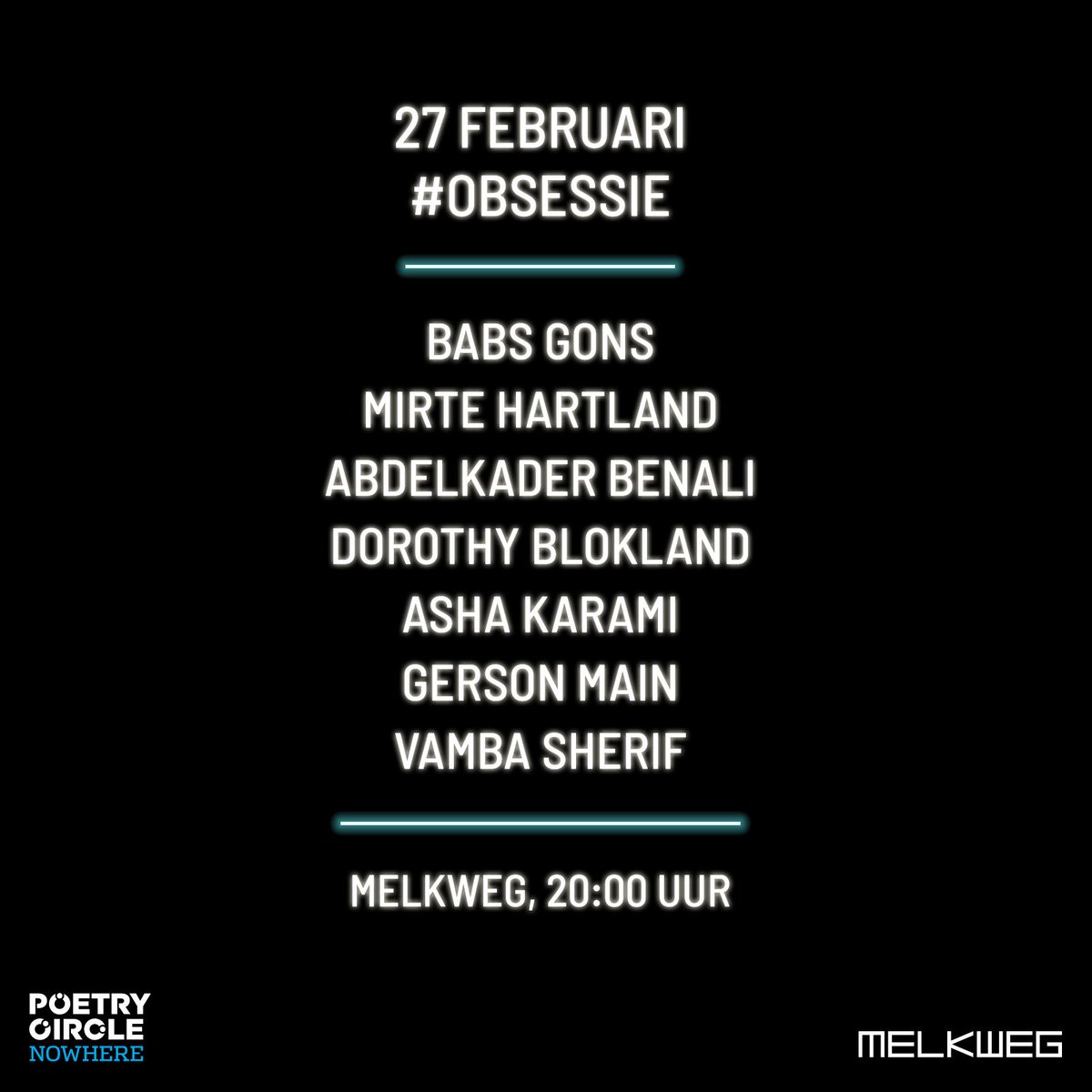 PoetryCircleNow's tweet photo. WOE: Babs' Woordsalon #Obsessie! Lekker in de stemming komen met Blondie, Eminem, Gio e.v.a.. Over de liefde, natuurlijk, maar ook over fandom en ocd. Obses gezellig mee en tot woensdag!💃🕺#playlist #youstillaintcalledorwrote #obsessie #nogtweenachtjes

https://t.co/kzXOUAiRlW https://t.co/CVVvDebtZT