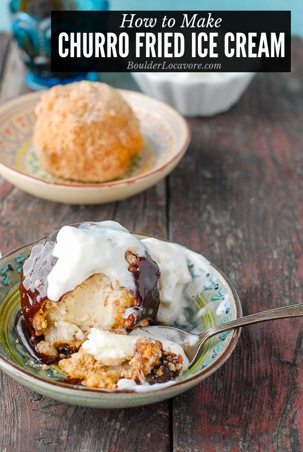 How to make Fried Ice Cream + a Churro Fried Ice Cream recipe! Hot, fried cinnamon cookie crumb outside and frozen vanilla ice cream inside! Your dessert life will never be the same. RECIPE:  boulderlocavore.com/churro-fried-i…