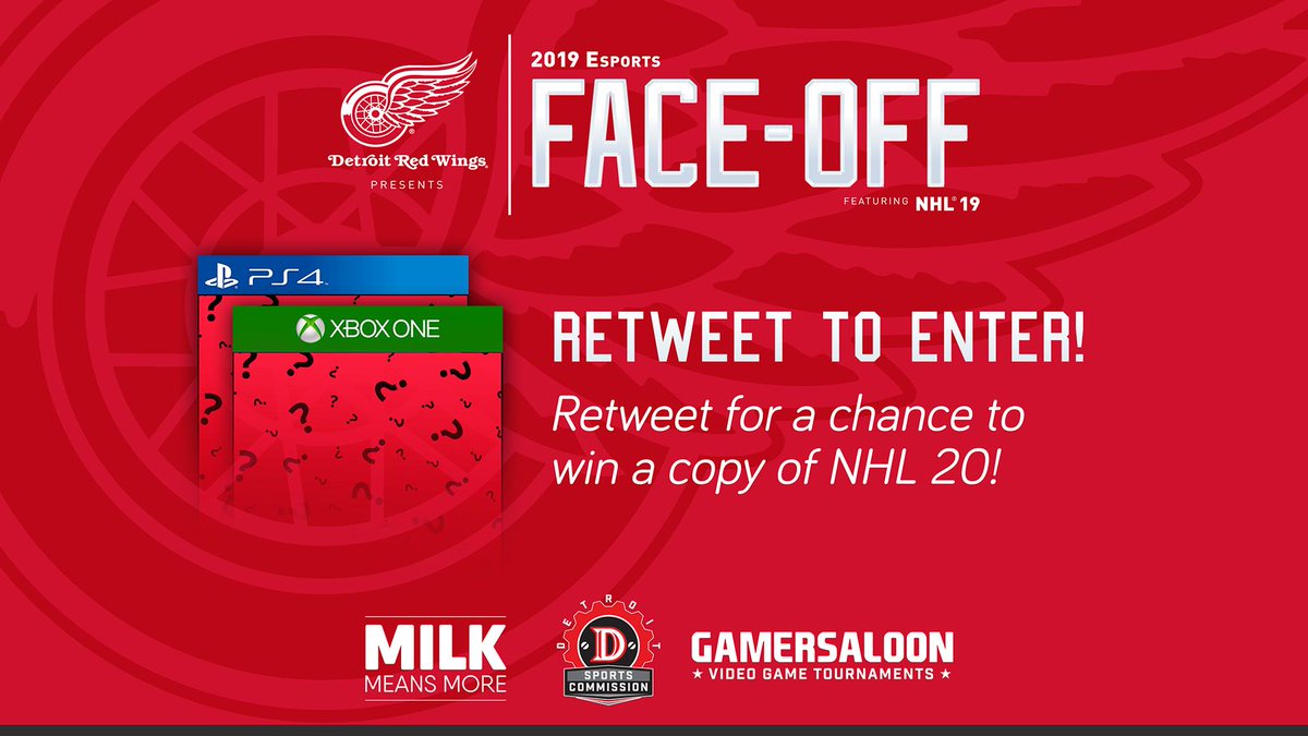 GamerSaloon's tweet photo. We're live on https://t.co/VLBdDIZzfd with the Final 16 of the @DetroitRedWings Esports Face-off competing for $8,000! #NHL19 💰💰💰

We're also giving away a copy of NHL 20 to one lucky person who RETWEETS this tweet! 🏒

Winner will be announced on stream today! 🔥🔥🔥 https://t.co/VtPtKQi5qK