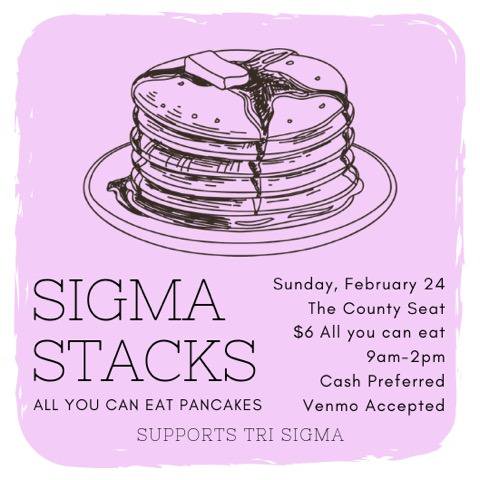 cmmaxson's tweet photo. Today is the day -- and it's gonna be wonderful!!  Can't wait to be a part of it!  Good luck to the ladies of @TriSigmaClarion and @n_maxson!  Pancakes &amp; Sigma ladies - what could be better on a Sunday! #SupportGreekLife 💜 https://t.co/uYb8eIuRmd