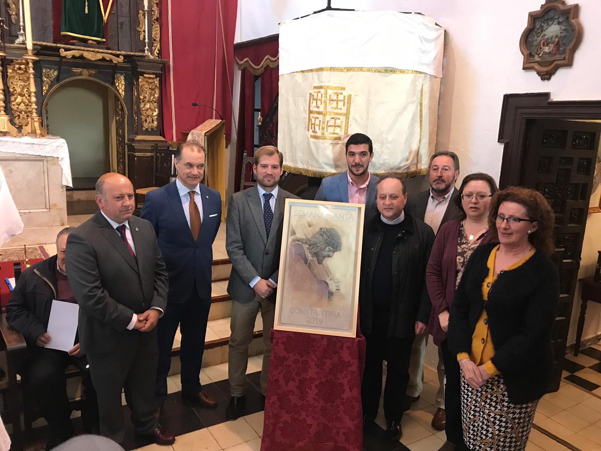 AmarguraConstan's tweet photo. La Hermandad de Nuestro Padre Jesús ha tenido el honor de presentar el cartel de la Semana Santa de Constantina de este año. Felicitamos al autor, don José Carlos González, por su magnífica obra. https://t.co/KriQCbtZrh