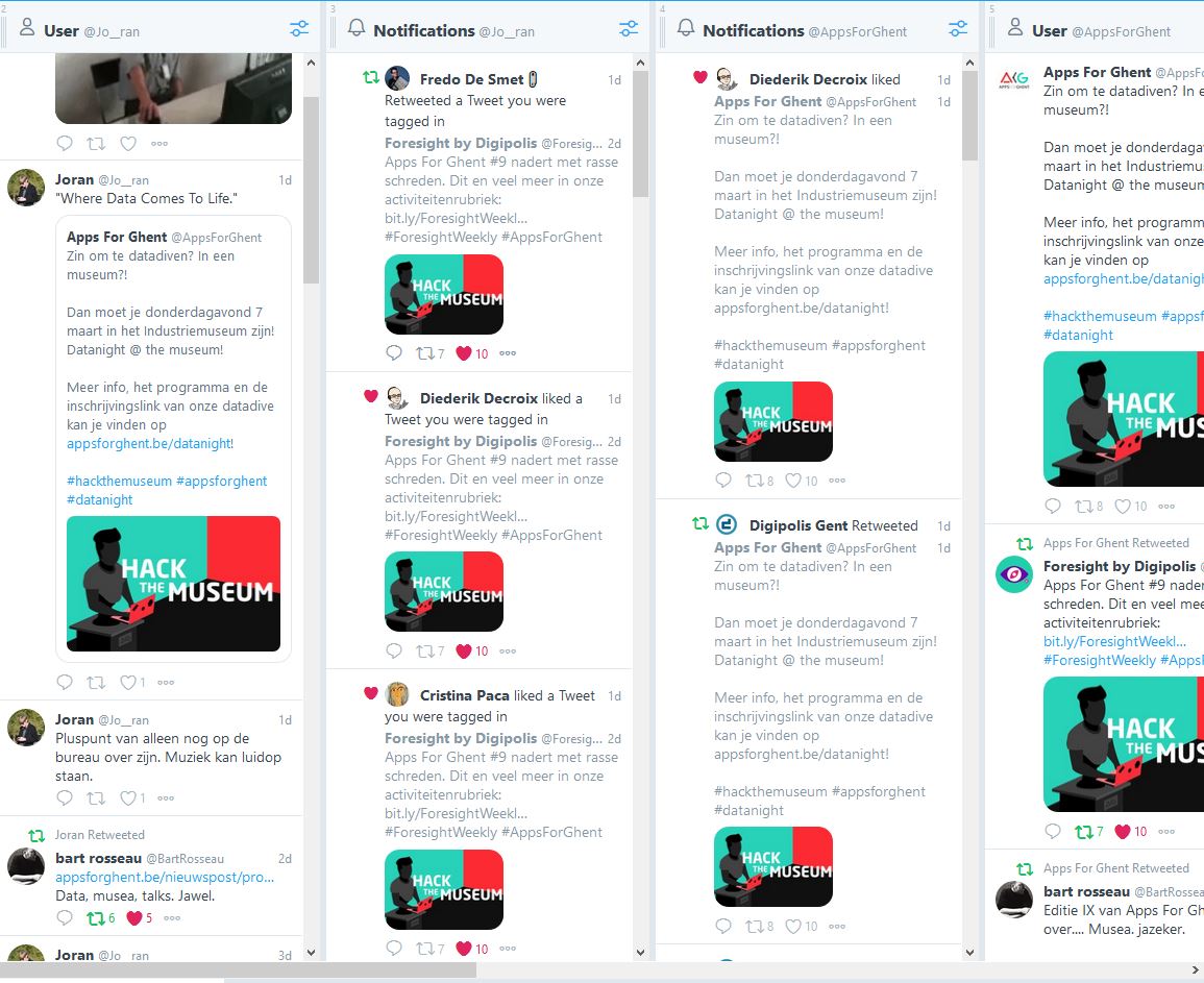 Jo__ran's tweet image. Ik heb zo&apos;n gevoel dat het weer bijna @AppsForGhent is, als ik twitter zo zie... :) #hackthemuseum #datanight #appsforghent