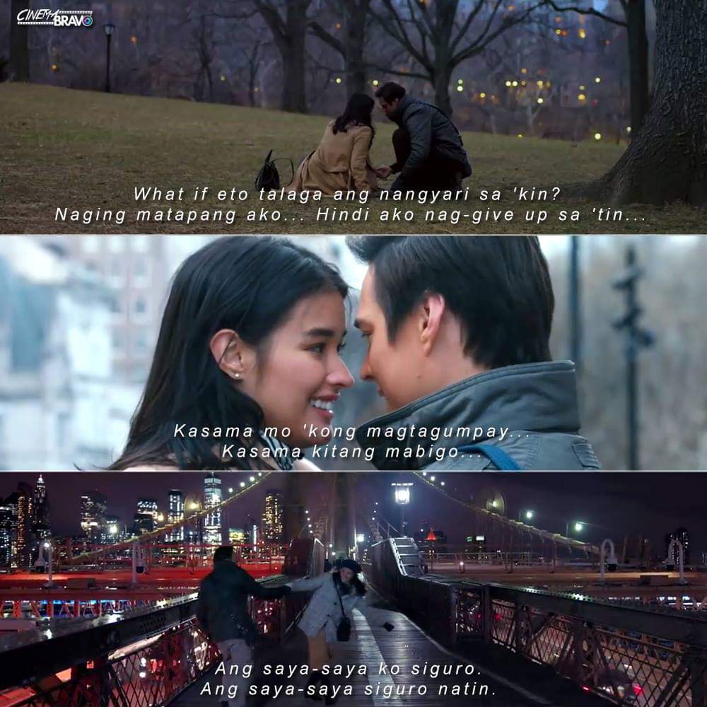 cinemabravoph's tweet photo. Liza Soberano to Enrique Gil:
"What if eto talaga ang nangyari sa 'kin?
Naging matapang ako... Hindi ako nag-give up sa 'tin...
Kasama mo 'kong magtagumpay...
Kasama kitang mabigo...
Ang saya-saya ko siguro.
Ang saya-saya siguro natin."
β #AloneTogether #lizquen https://t.co/RI0nicXgpE