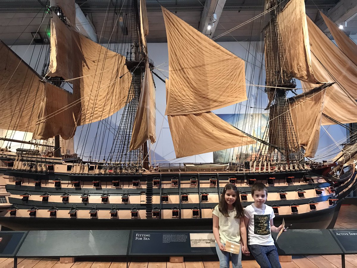 Kids on the #mythicalbeasts trail at @DockyardChatham pictured in front of a scale model of Chatham’s most famous ship HMS Victory :-) #HMSVictory #ChathamDockyard #ChathamNotPortsmouth