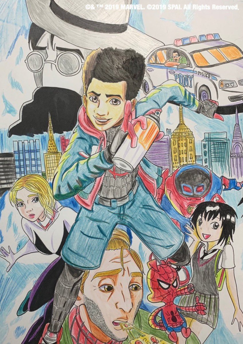 キュアチェリ一 على تويتر 素顔の戦士達 マイルス モラレス ピーター パーカー スパイダー グウェン スパイダーマン ノワール ペニー パーカー スパイダー ハム ワコムスパイダーバースコンテスト