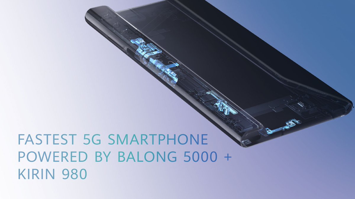 HuaweiMobile's tweet photo. Unrivalled speed. The #HUAWEIMateX combines the world’s first 7nm 5G multi-mode modem, the #Balong5000 with the #Kirin980 for unbeatable performance. #ConnectingTheFuture #MWC2019 https://t.co/nWzZryI7RS