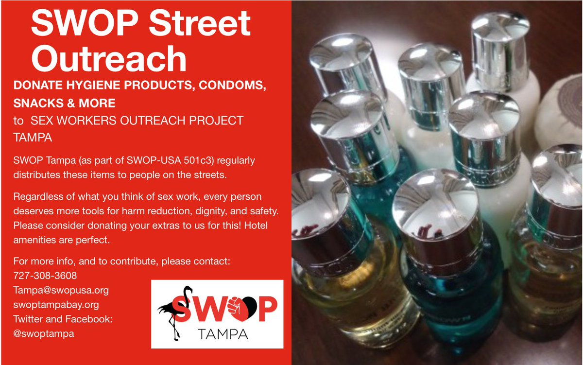SWOPTampa's tweet image. Important Dates:

📝Feb 26th Biz meeting @ 7pm St. Pete SW only. 

📝March 3rd 2-5 Tampa Social &amp;amp; Know Your Rights Training with @swopbehindbars- Ally and advocates welcome. 

📝March 10th 10am St Pete street outreach sign up.  Allies encouraged 

Please DM for locations.