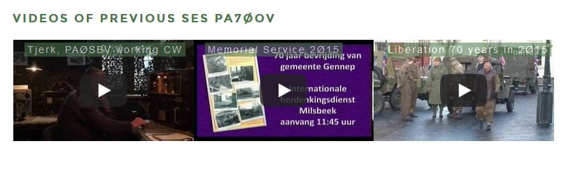 <a href="/pa75ov/">Special Event Station PA75OV</a> <a href="/PA2P_/">PA2P</a> Movies of the 2015 edition PA70OV published on the website: pa75ov.nl/pa75ov/#works More pictures anmd movies will follow soon. Enjoy.