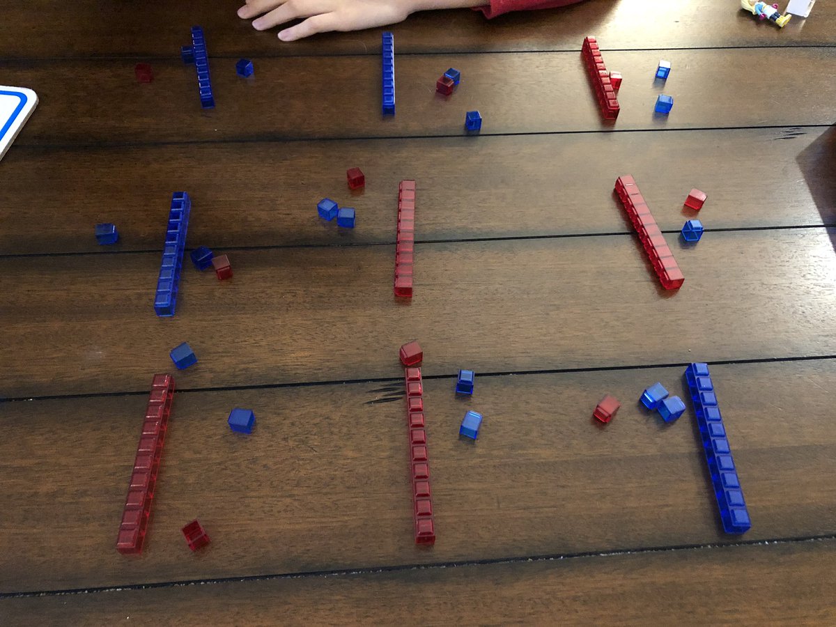 GoslinK123's tweet photo. #Division with the kiddo. 117 divided by 9. How do you see it? What shapes can it make? Fair share division into area model. “Division looks like multiplication backwards, and #multiplication is a rectangle and sometimes a square.” #ldsb #baseten #mtbos #iteachmath #tmwyk #ygk https://t.co/Omx6xC6rDE