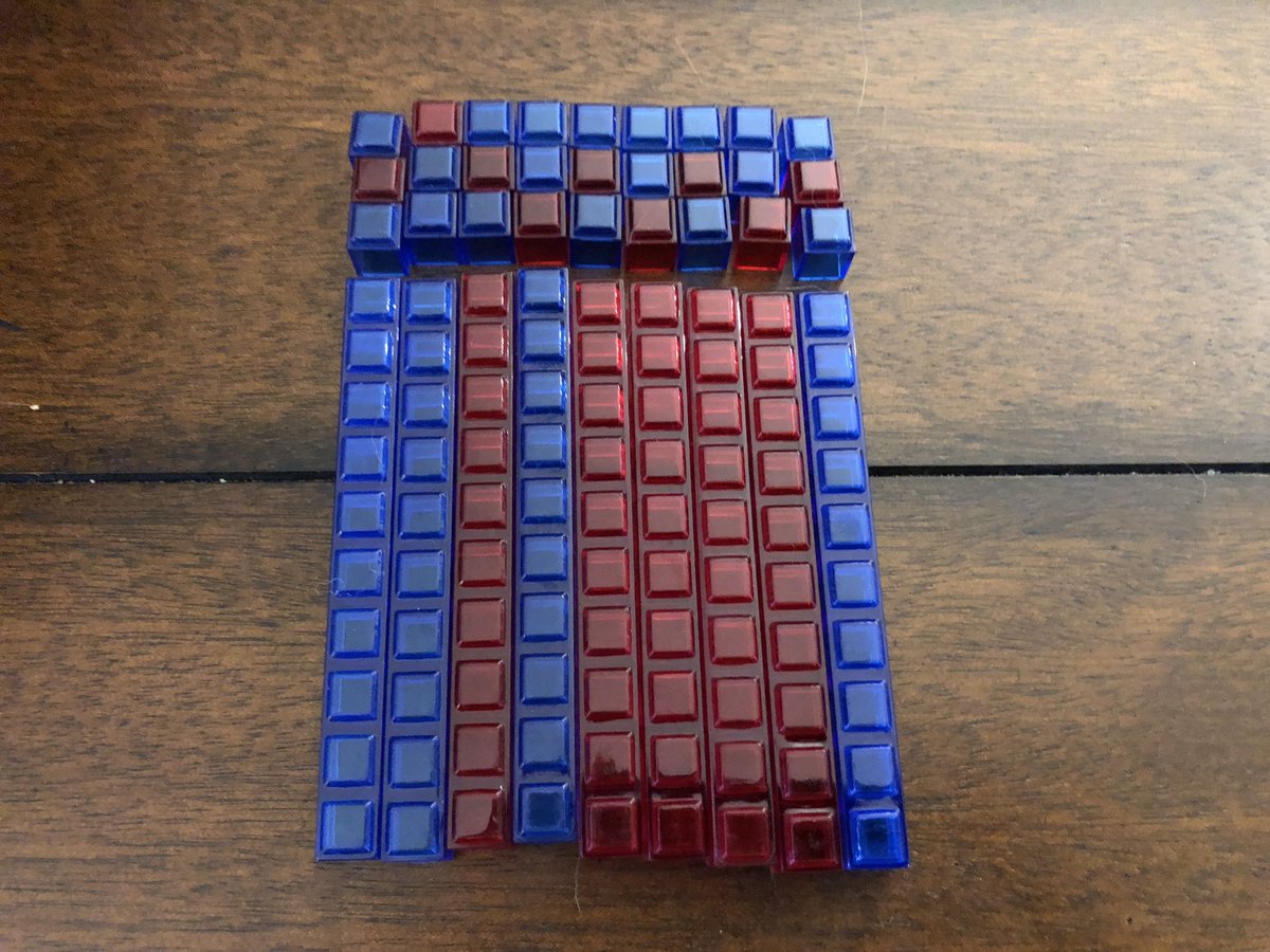 GoslinK123's tweet photo. #Division with the kiddo. 117 divided by 9. How do you see it? What shapes can it make? Fair share division into area model. “Division looks like multiplication backwards, and #multiplication is a rectangle and sometimes a square.” #ldsb #baseten #mtbos #iteachmath #tmwyk #ygk https://t.co/Omx6xC6rDE