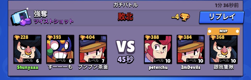 BrawlJp's tweet photo. こんなの無理ゲーやんけ
マッチング仕事しろクソ
運営にこの想いを伝えよう！
#ブロスタ⁠ ⁠
#BrawlStars⁠ ⁠
#強奪 https://t.co/HGWMYUwDCO