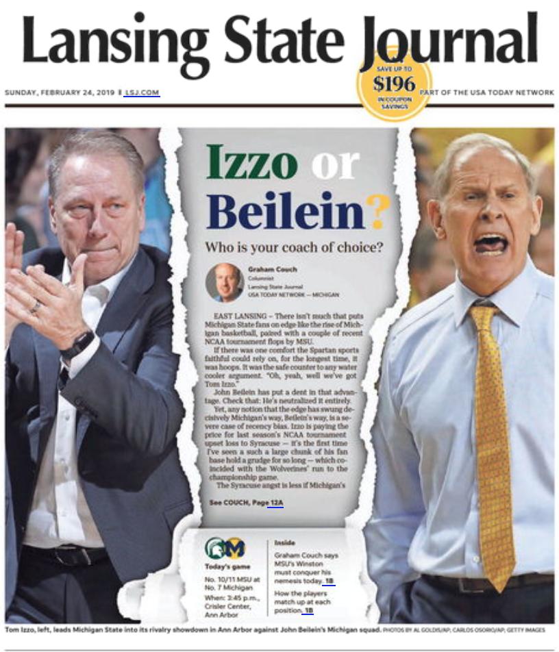Graham Couch On Twitter Msu U M Pregame Reading Beilein Or