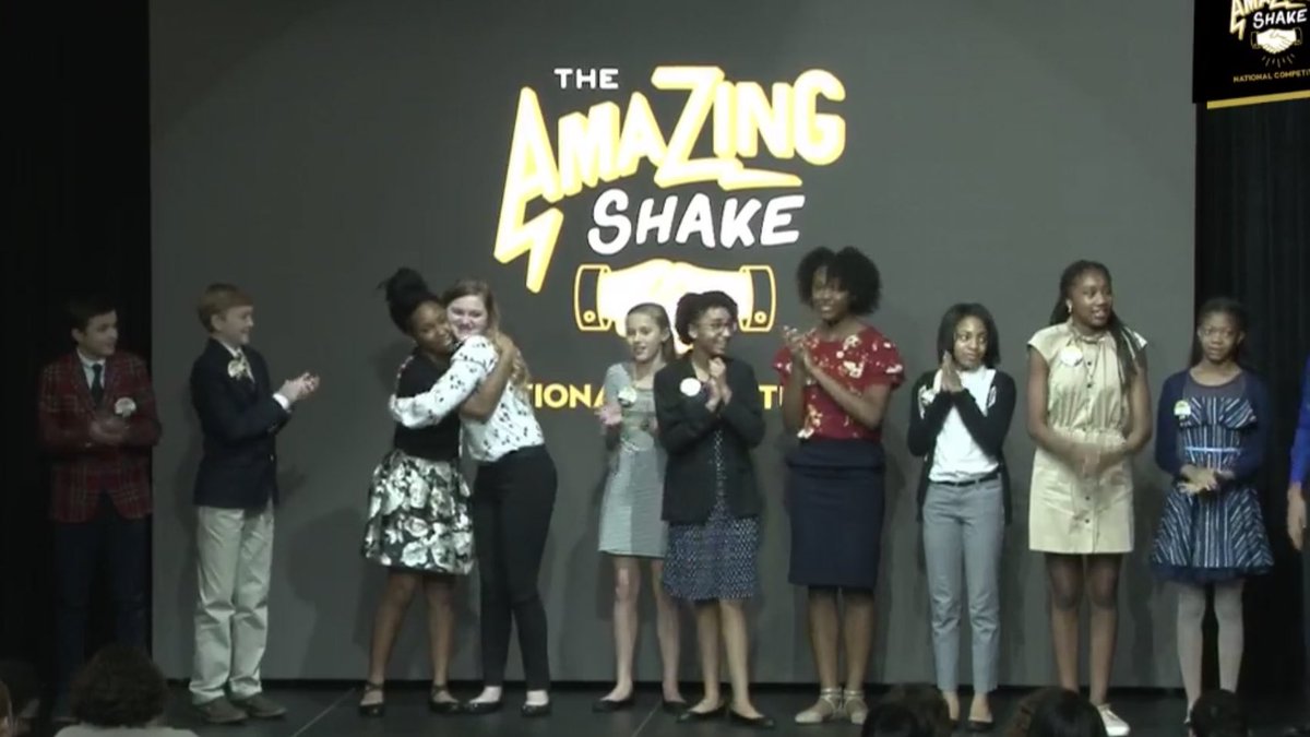 GMSfalcon's tweet photo. Congrats to Christen and Hailey! They move on to the next round! They are in the Top 7! #NationalAmazingShake #FalconsLearn @Christe14099673 @haileyyyp14 https://t.co/PliCZjH2j0
