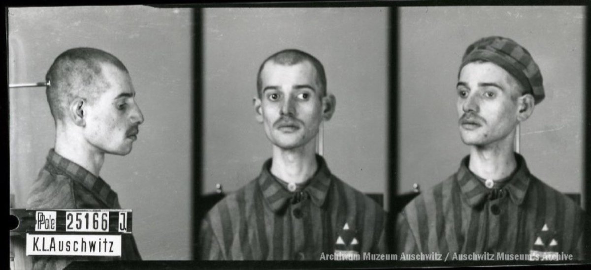 AuschwitzMuseum's tweet photo. 24 February 1942 | Among 52 Poles deported by Germans to #Auschwitz from Cracow there were those four Jewish prisoners: Abraham Alban, Leib Alban, Moses Anger and Abraham Bienenstock. All four died within next two weeks. 1/5 https://t.co/AL4yS3aFwV