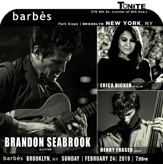 jazzsharing's tweet photo. #BarbesBrooklyn #NewYork, NY
BRANDON SEABROOK TRIO
@throngoftremolo guitarist, banjo player (avant garde and experimental) 
→https://t.co/WqwPntUwEz
W/ #EricaDicker #HenryFraser
TONITE 7pm
→https://t.co/TxnqAQXNyU 
>https://t.co/Jw5HxOtnfY https://t.co/CzePXW0tqB