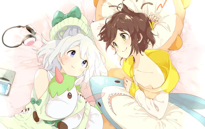 YuNiたまりファンアートやっとできた
YuNiとちゃんまりのパジャマパーティ

#かしこまり #ゆにアート 