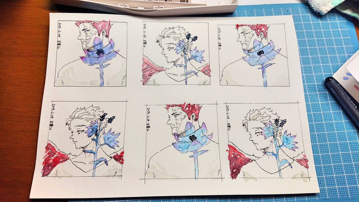 イベントも終わったので、お手紙等に添えてたイラストを載せちゃいます☺️💕
トレスではあるんですけど頑張って全部手描きなので…色味や表情に違いがあるんですよ…うふふ…
20人分くらいが限界でしたが…次は…コピー量産します…😂 
