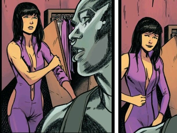 First creative team that gives kate bishop a costume redesign where she has...