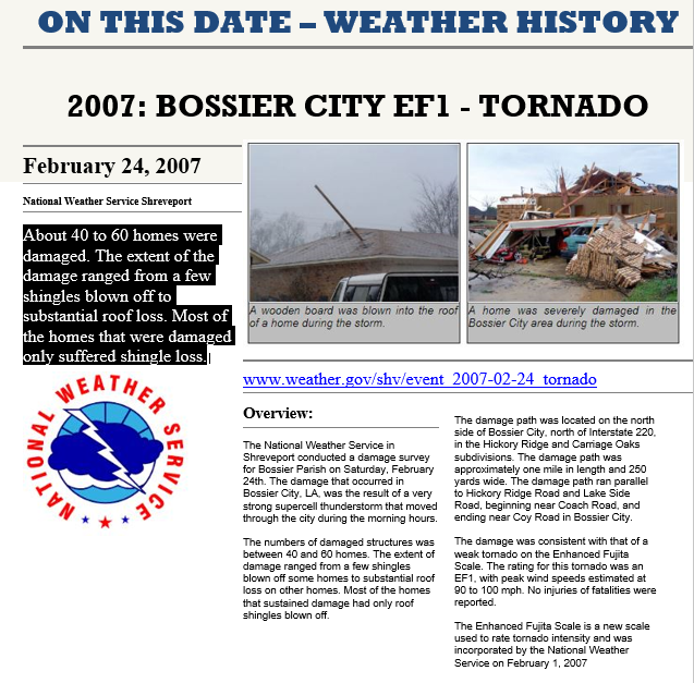 NWSShreveport's tweet photo. #OTD2007 Do you remember? https://t.co/aH5R20ZSWF