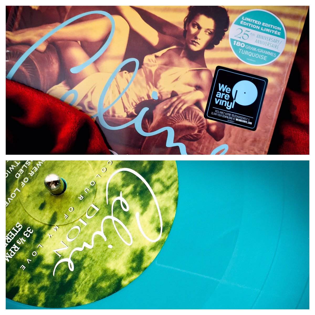 wond75's tweet photo. “this album was my introduction to Celiné Dion back in 1993.... and the colour of her love”
25th ANNIVERSARY TURQUOISE VINYL EDITION #thinktwice #thecolorofmylove #thepowerofmylove  #nextplaneout  @ColumbiaRecords @celinedion @wearevinyl #celinedion #columbiarecords #welovevinyl https://t.co/2NqZO1B5GP