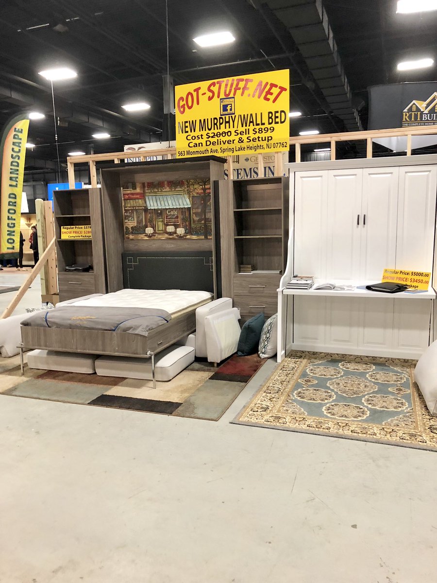 Booth #405 is ready to go for the final day of the <a href="/NJHomeShow/">njhomeshow</a> We are here today until 5:00 so come take advantage of the best deals of the year! #Murphybeds #Murphysofa #Murphydesk #smallspacesolutions #NJHomeShow