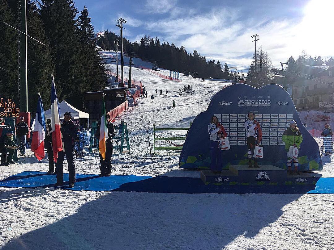 SnowsportsIRE's tweet photo. W.O.W. Bronze medal for 17 yr old @elleemmurphy U18’s @valdifassa2019 #jwc #alpinecombined - what an amazing result - huge congratulations Elle! #teamireland @TeamIreland @sportireland @Darrenfrehill @ponyyelof @ElaineBucko @EvanneNiC @RTEsport https://t.co/79busAkKTz