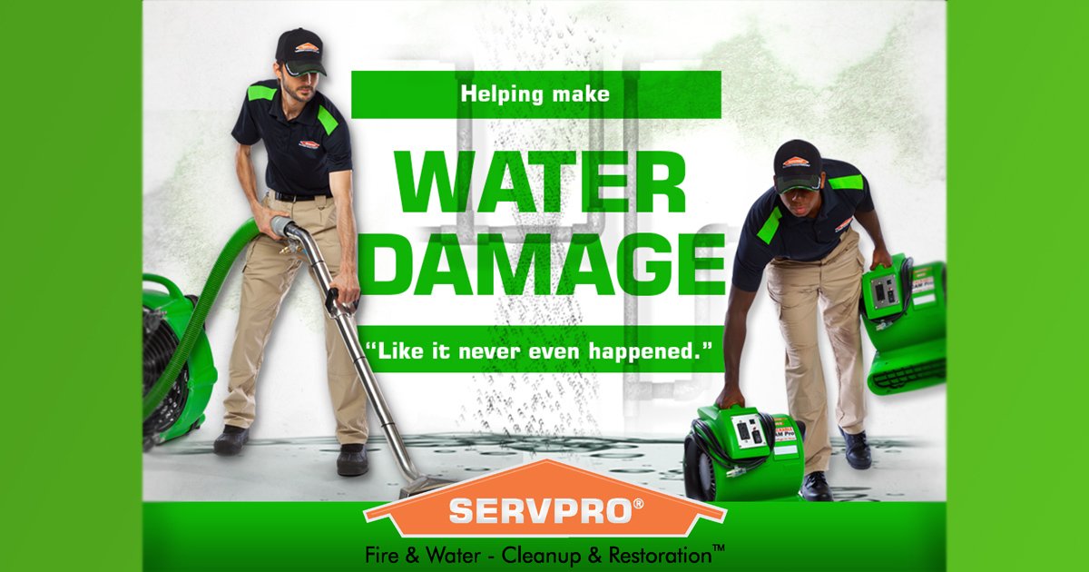 SERVPRO8138's tweet photo. Any amount of unexpected water can cause a lot of damage, fast. We're ready to deal with your water damage emergency day or night. https://t.co/v2j8MiD5ph