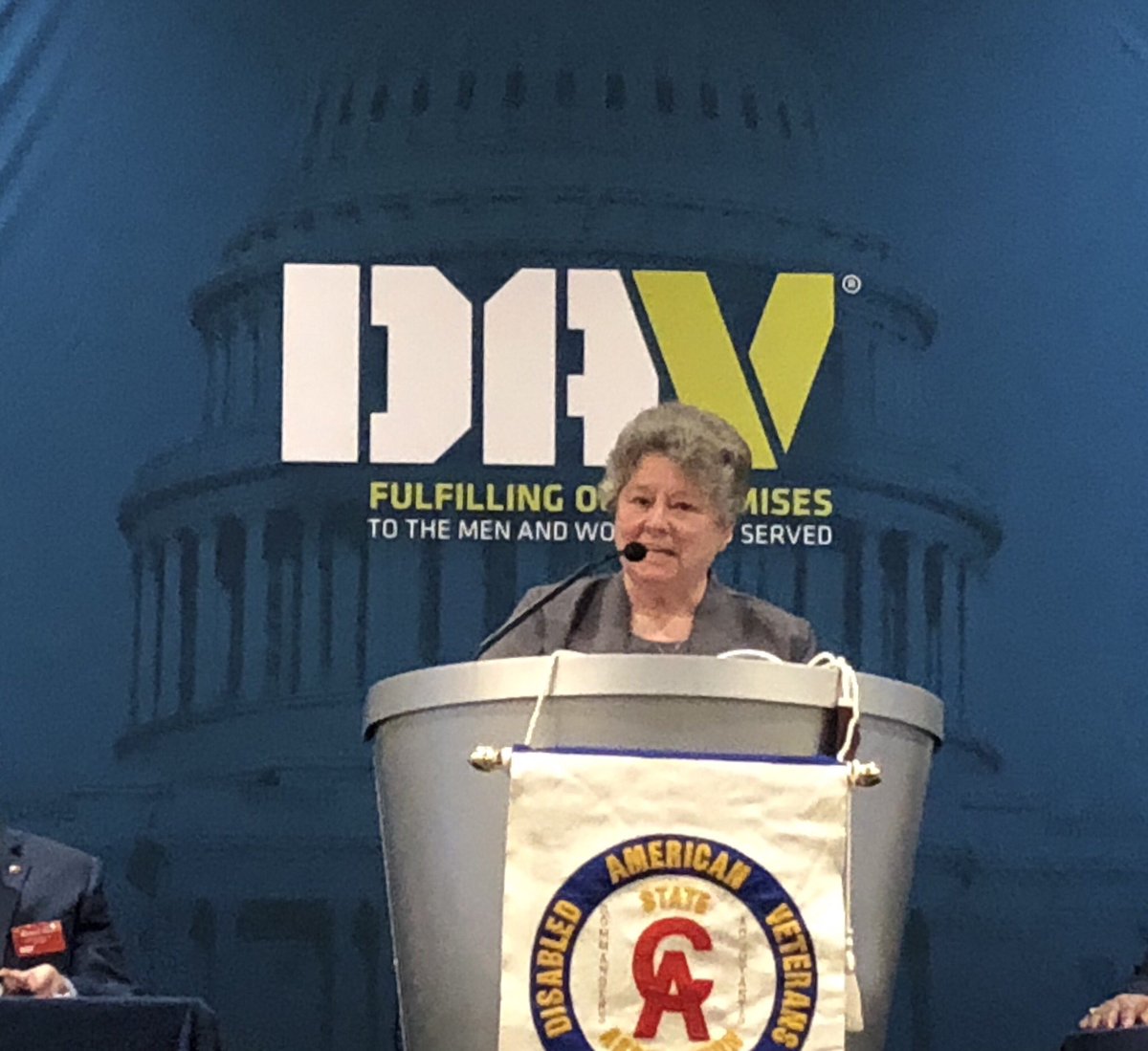 DAVWILegDir's tweet photo. .@DAVHQ #MidWinter2019: @DAVAuxiliary National Commander Ellen Timmerman States we are here to help. Together we must it it done for caregivers. By volunteering we offer a helping hand. Together we can get it done. Here to #KeepThePromise https://t.co/ZvuzEs4253