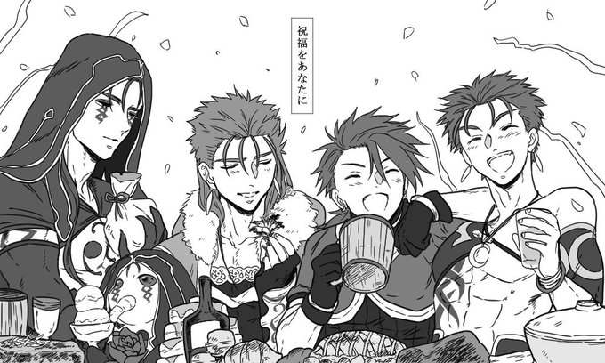 ハルト9000(@Haruto9000 )様の小説
『祝福をあなたに』のファンアートを描かせていただきました

主役4人はもちろん、登場人物みんなに愛情を感じる大好きな作品です
(あと個人的に三騎士オルタがとても性癖です) 