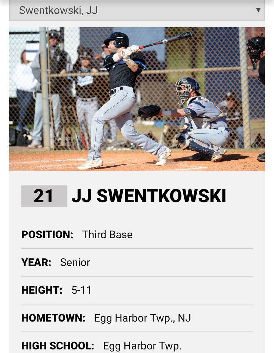 EHTHSbaseball's tweet photo. A belated best of luck wish to JJ Swentkowski '15 and @Stockton_UBall as they opened their season yesterday with Centenary College. JJ had 2 hits and 3 rbi's in game one. Congrats to the new skipper @DaveLorber
on his first win! #ehtpride #EHTbaseball https://t.co/8IgSCbQhYC