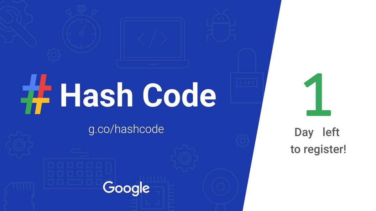 GDG_Muscat's tweet image. باقي أقل من ٢٤ ساعه للتسجيل في مسابقة Hash Code من جوجل، ونعلن الفريق العٌماني الأكثر نقاطاً سيفوز بشيك بقيمة ٥٠٠ ريال من @PhazeVentures
للتسجيل: g.co/hashcode 😎💰
*يشترط التسجيل في Google Developer Group Muscat (GUtech) والتواجد بالجامعة الألمانية.