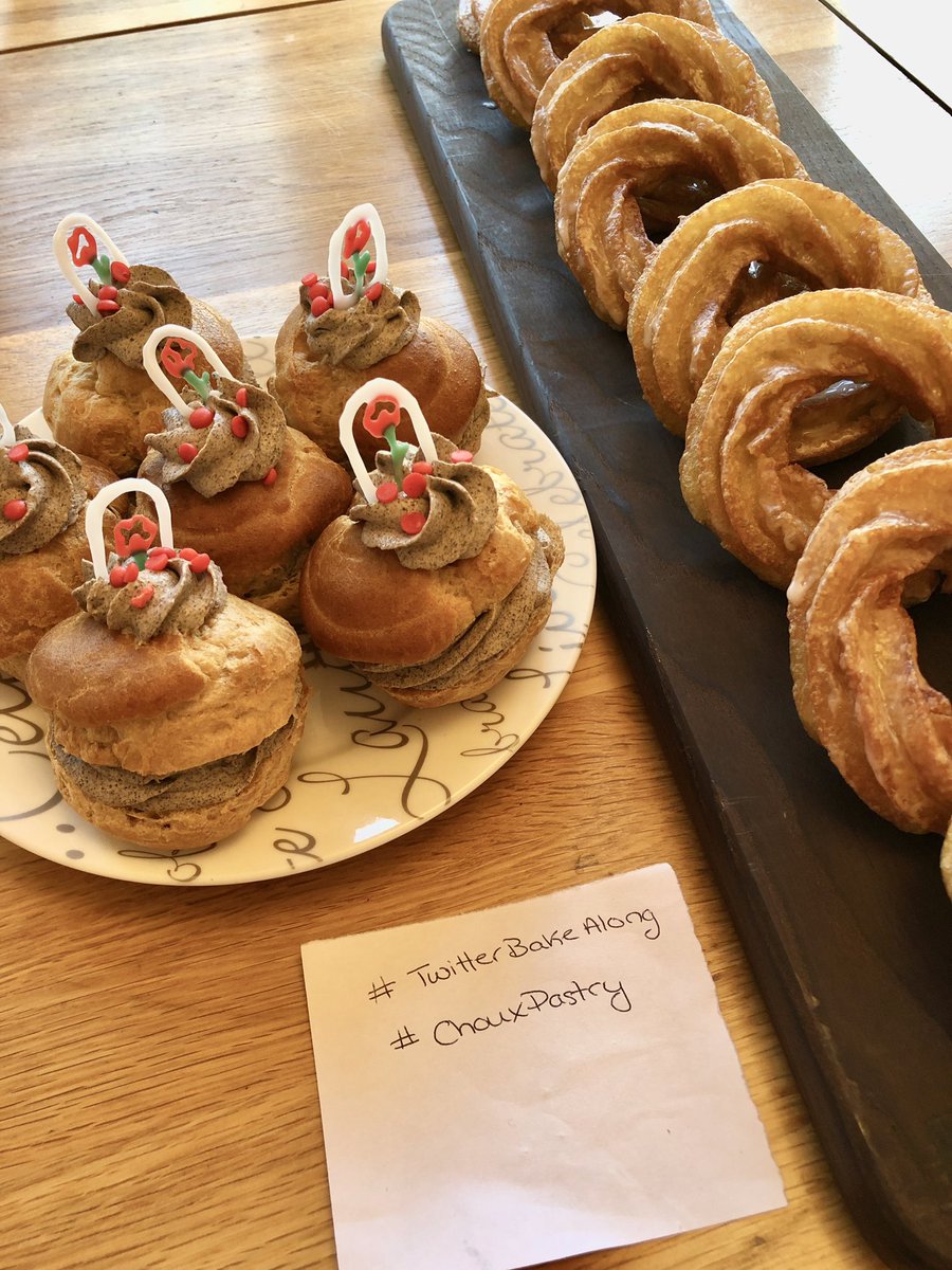 BorealBaker's tweet photo. Was feeling particularly ambitious this weekend! I have “The Grey Stuff” Puff’s and some amazing Honey Crullers! We are in food heaven! @thebakingnanna1 #TwitterBakeAlong #Chouxpastry #crullers #trythegreystuff #disneybaking #BeautyAndTheBeast https://t.co/RGuEQpUuAJ