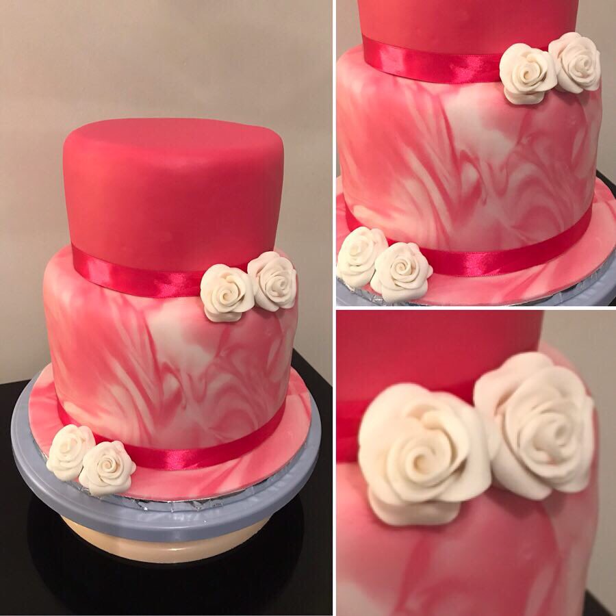 stephmcd90's tweet photo. Was asked to make a pink marbled cake. So pleased by how it turned out. Was very stressful but worth it in the end. #StephsCakes #AmateurBaker #PinkMarbleCake #PinkMarbledCake #MarbleCake #MarbledCake #CustomCake #CustomCakes #FondantRose #FondantRoses #MarbledFondant https://t.co/tT0ET4pWD8