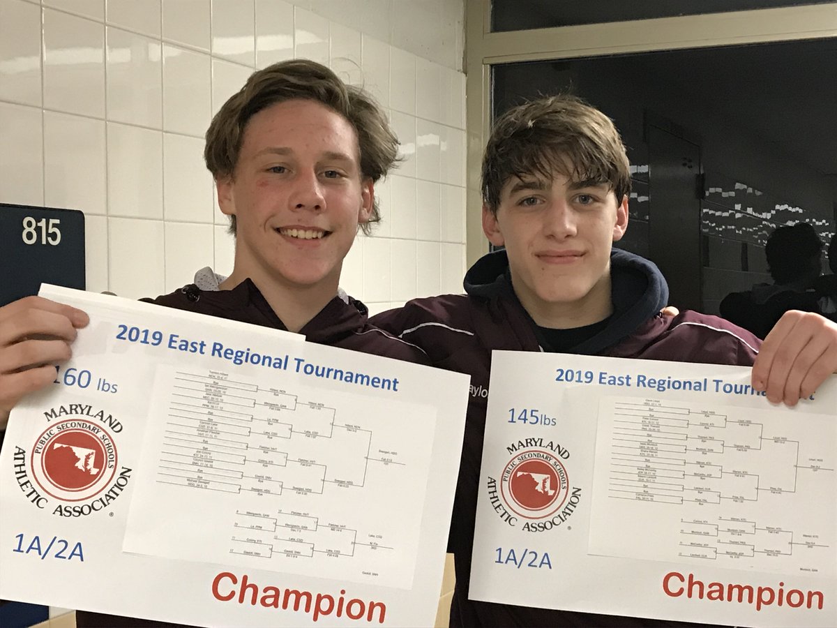 AegisSports's tweet photo. Seven Harford wrestlers won region titles Saturday at two tournaments. 29 grapplers qualified for the state tourney. See story here https://t.co/BAFvsyTyz6 @BACatsWrestling @thebellarion @CMiltonOfficial @CMW_Fans @therampen @HTHS_AD @WarriorAthletic @FallstonSports https://t.co/iE3WMcqnLb