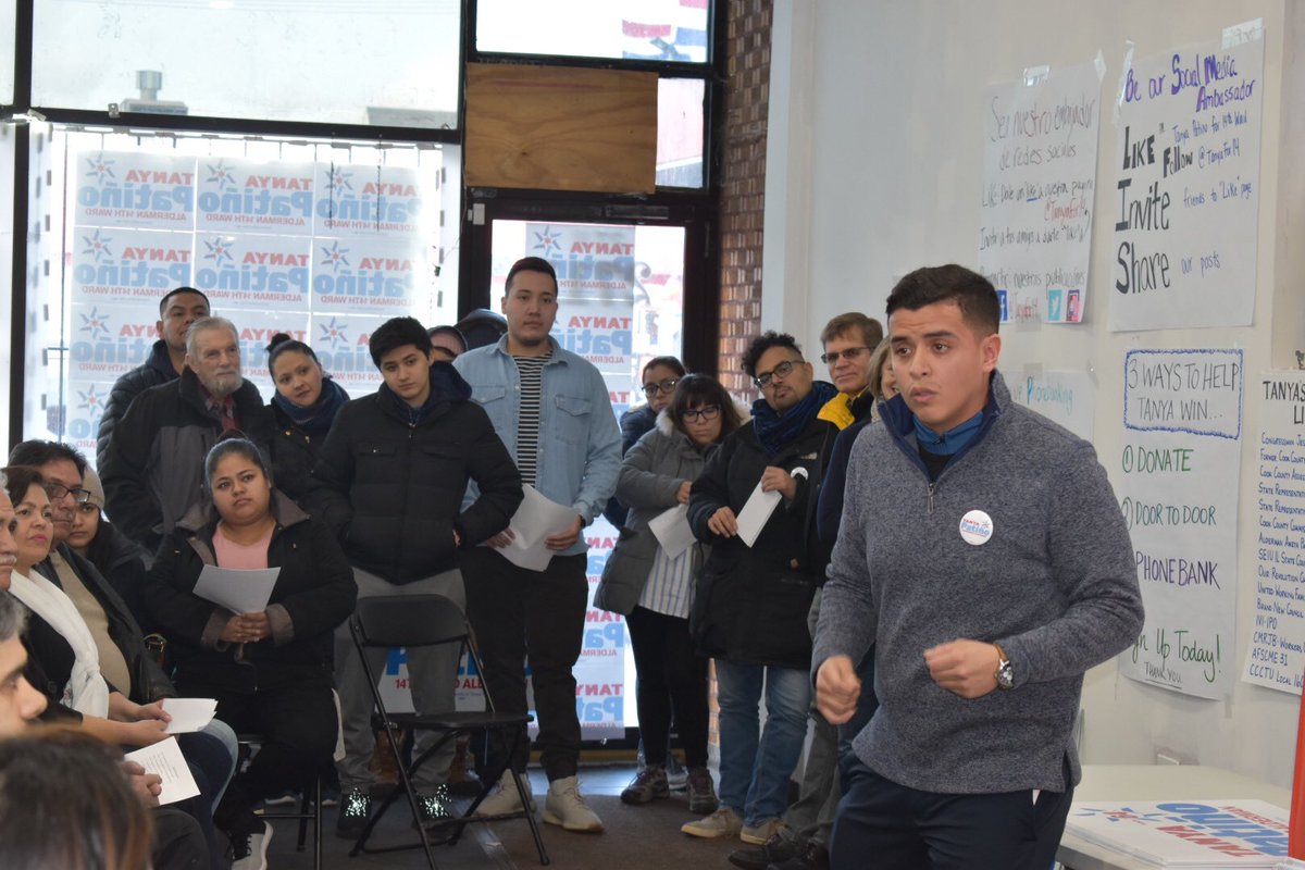TanyaFor14's tweet photo. Thank you to @ortizstaterep, @AlmaAnaya7th, and @Ameya_Pawar_IL for joining us for our Election Day rally and training! We are READY for change in the 14th Ward ✊ #TanyaFor14 https://t.co/qoQaJ0ynK5