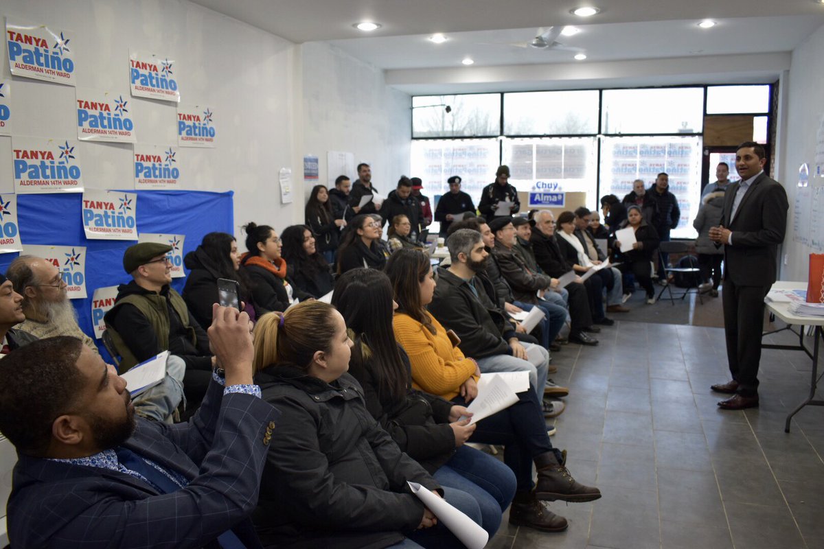 TanyaFor14's tweet photo. Thank you to @ortizstaterep, @AlmaAnaya7th, and @Ameya_Pawar_IL for joining us for our Election Day rally and training! We are READY for change in the 14th Ward ✊ #TanyaFor14 https://t.co/qoQaJ0ynK5