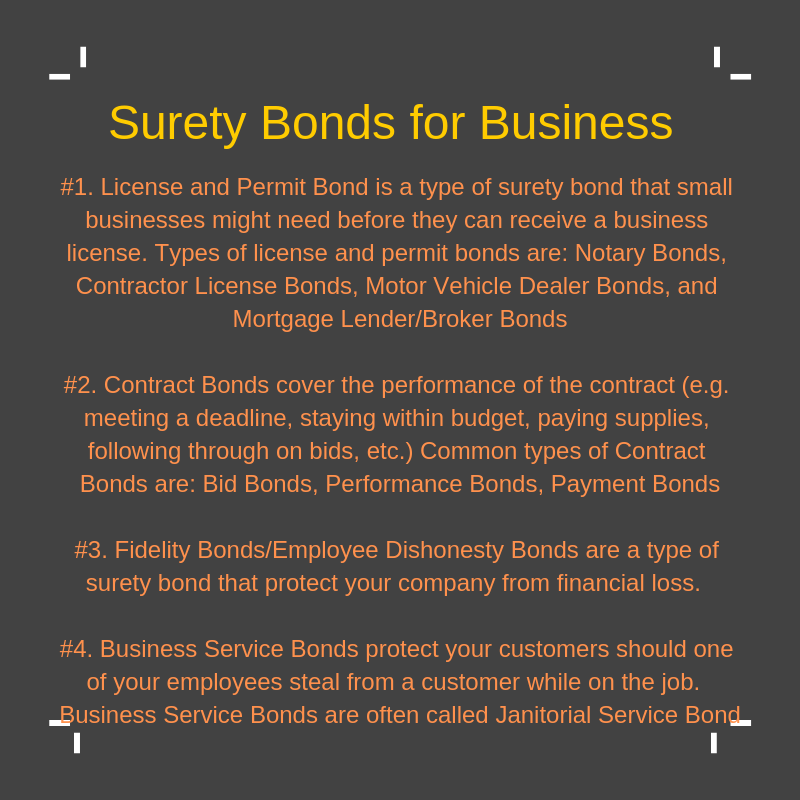 Action_East_Ins's tweet photo. Different Types of Surety Bonds Businesses May Need - License and Permit Bond, Contract Bonds, Fidelity Bonds/Employee Dishonesty Bonds, and Business Service Bonds. #actioneastagency #bonds #smallbusiness #bondsforbusiness #janitorialbonds #contractorbonds #mortgagebrokerbond https://t.co/jtQMxyVCny
