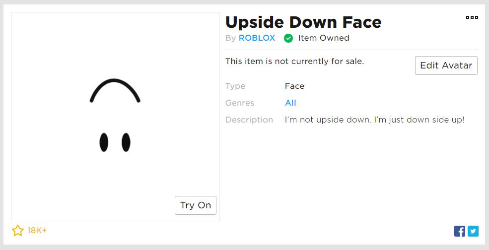 Foursci On Twitter There Used To Be An Upside Down Face How Were You Able To Get It - how to get the upside down face roblox