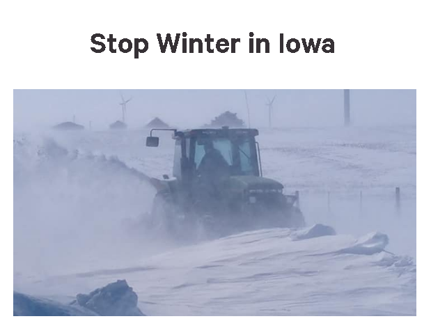 JSydejkoKCCI's tweet photo. SIGN THE PETITION
Please consider signing my petition. WINTER MUST BE STOPPED!
https://t.co/9NgBkvBdVU
#StopWinter #Iowa #iawx #WinterMustBeStopped https://t.co/K961kFaEUE