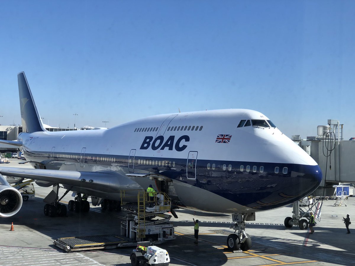 Close up retro painted BA plane