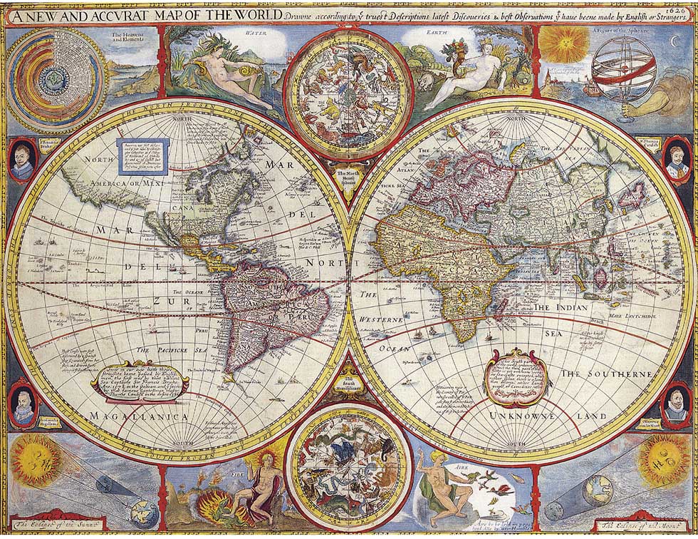 a historic medieval map of the world