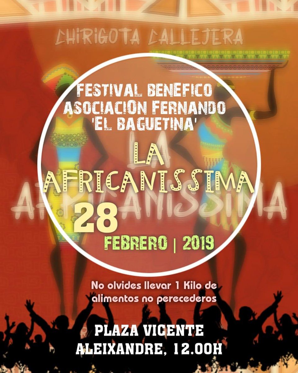 baguetina's tweet photo. NUESTRAS AMIGAS DE LA CHIRIGOTA ILEGAL"LAS AFRICANISSIMAS" HAN HECHO SU PROPIO CARTEL PARA EL DIA 28.
ANÍMATE Y VEN A COLABORAR.
¡GRACIAS CHICAS! https://t.co/jWUgBRmyXN