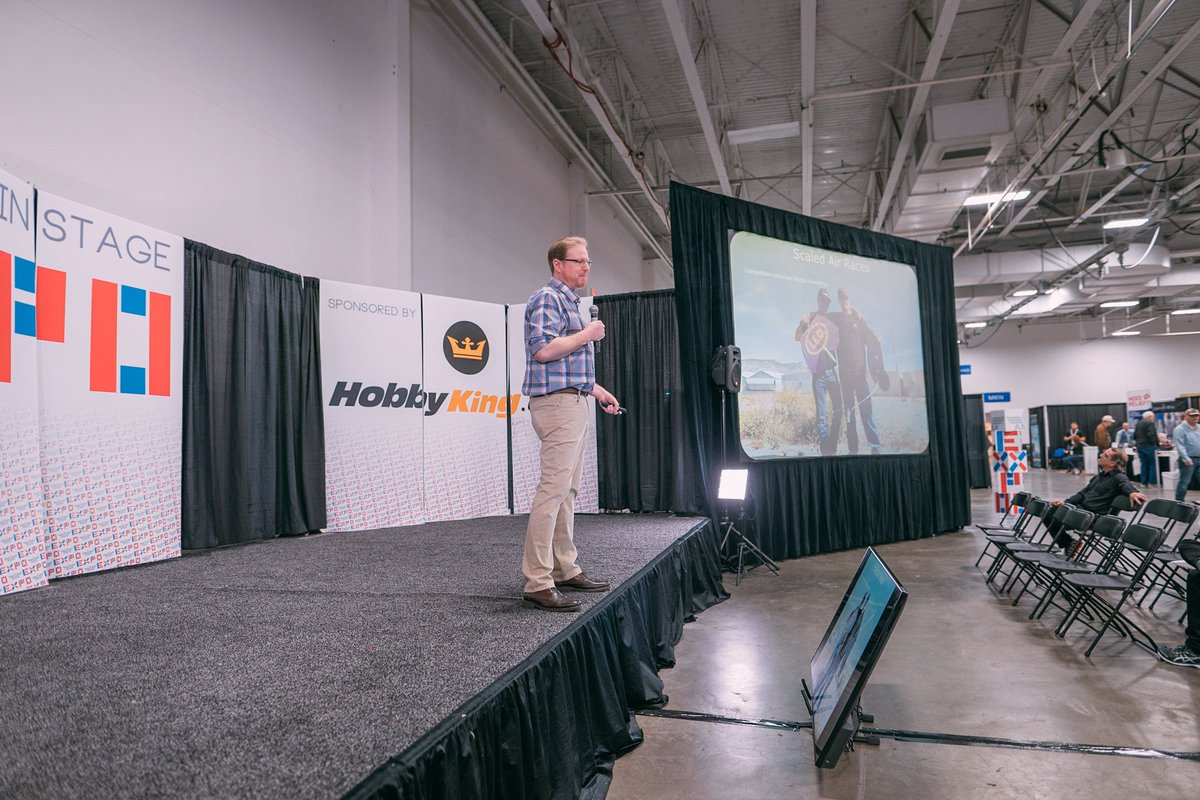 modelaircraft's tweet photo. Starting at 1 p.m. on the #AMAExpo East Main Stage: Mason Hutchison, design engineer for @ScaledC! https://t.co/pAJeK729W3