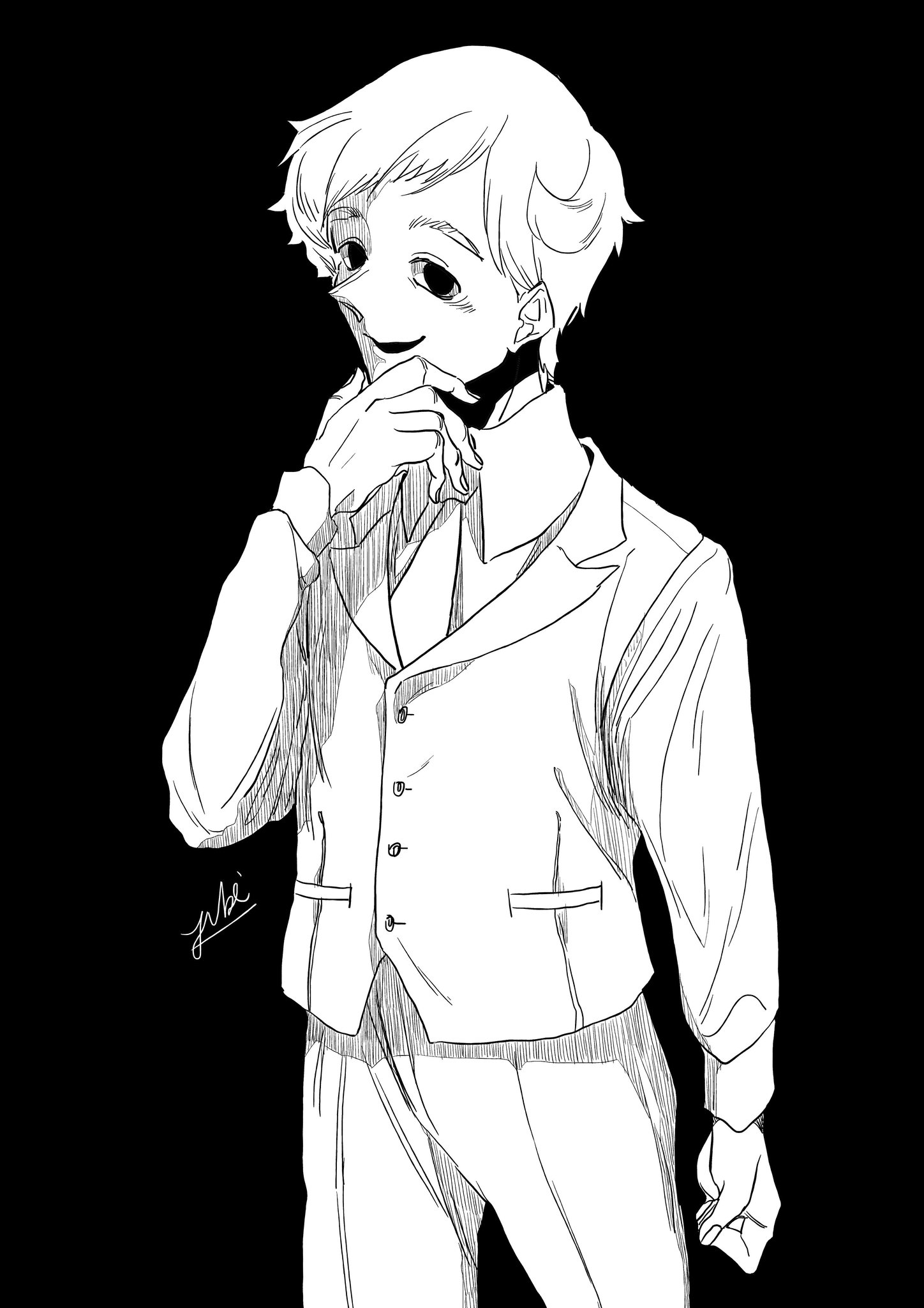 Jubimonster 約束のネバーランド 約ネバ Thepromisedneverland 本誌118話ネタバレあり注意 畫了黑化的諾曼 一直都想畫畫看