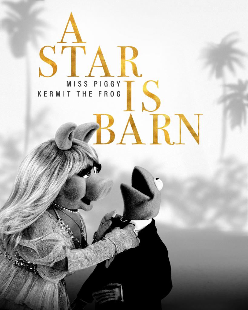 KermitTheFrog's tweet photo. I must be off the deep end posing for this poster with someone as “Shallow” as @MissPiggy. (No offense, MP.)  But don't worry, I'm a frog, so I'll swim through. Good luck at The #Oscars, @ladygaga! https://t.co/qb3zgZQSHo